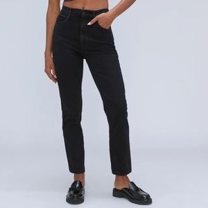 Everlane Original Cheeky Jean coal black 23 waist 24.5 inseam EUC